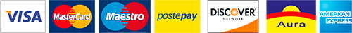 Paga comodamente online con Paypal o qualsiasi carta